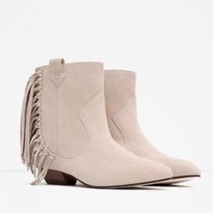 Suede Fringe Zara Ankle Boots